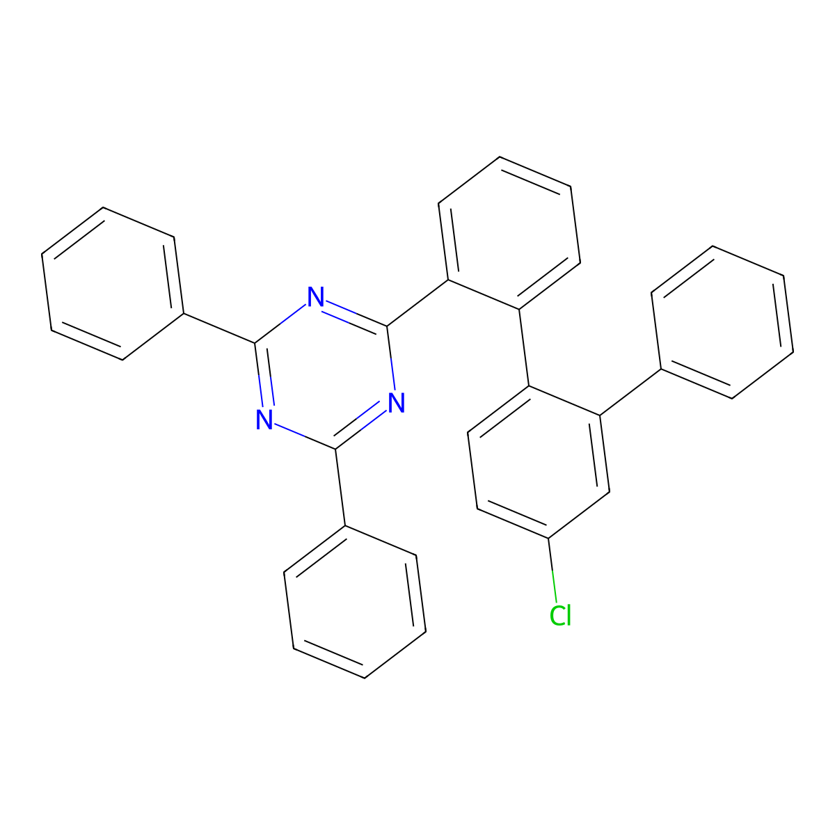 2-(4'-Chloro-[1,1':2',1''-terphenyl]-2-yl)-4,6-diphenyl-1,3,5-triazine molecular structure, CAS 3036509-59-5