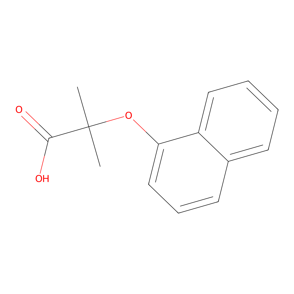 2-Methyl-2-(1-naphthyloxy)propanoic acid molecular structure, CAS 30366-94-0