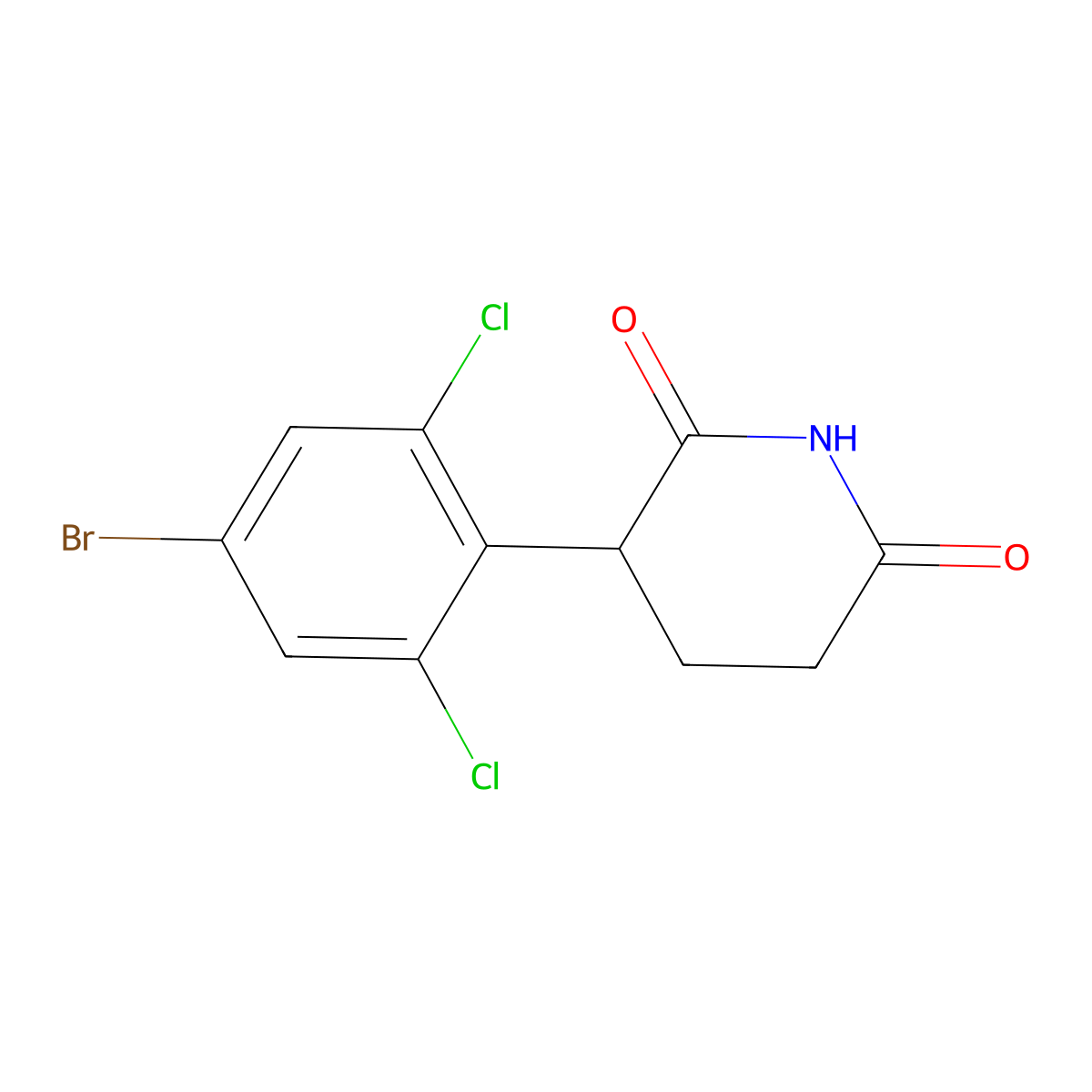 3-(4-Bromo-2,6-dichlorophenyl)piperidine-2,6-dione molecular structure, CAS 3036607-19-6