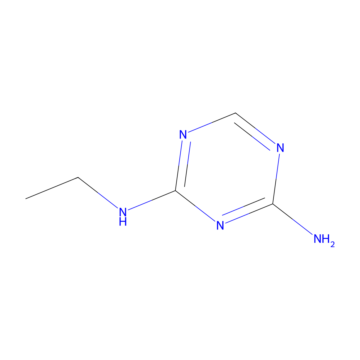 2-N-ethyl-1,3,5-triazine-2,4-diamine molecular structure, CAS 30368-49-1