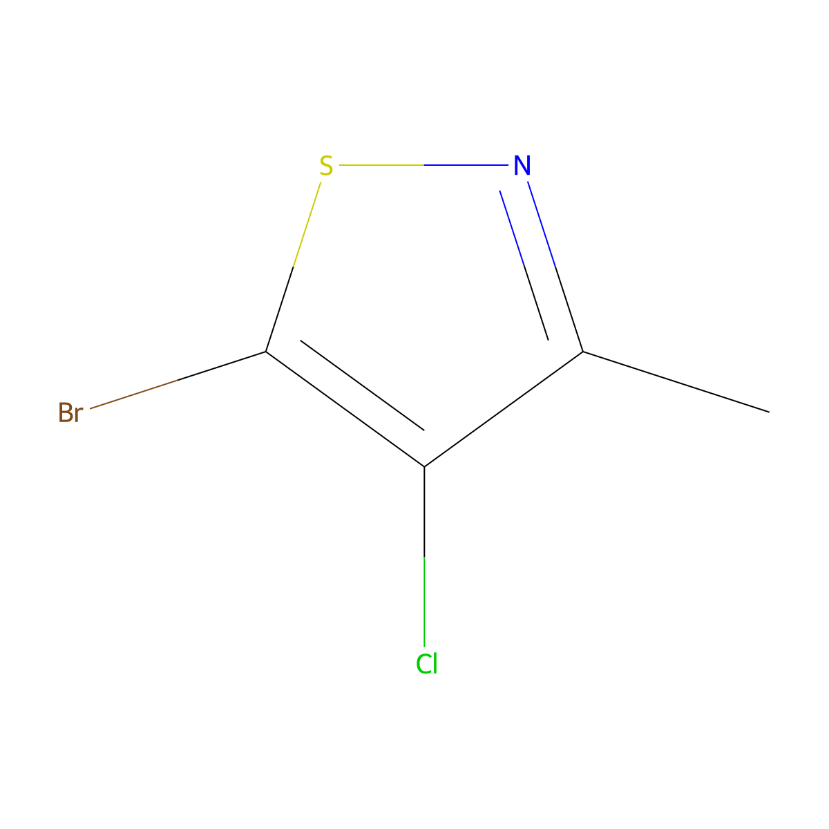 5-Bromo-4-chloro-3-methyl-1,2-thiazole molecular structure, CAS 3036885-78-3