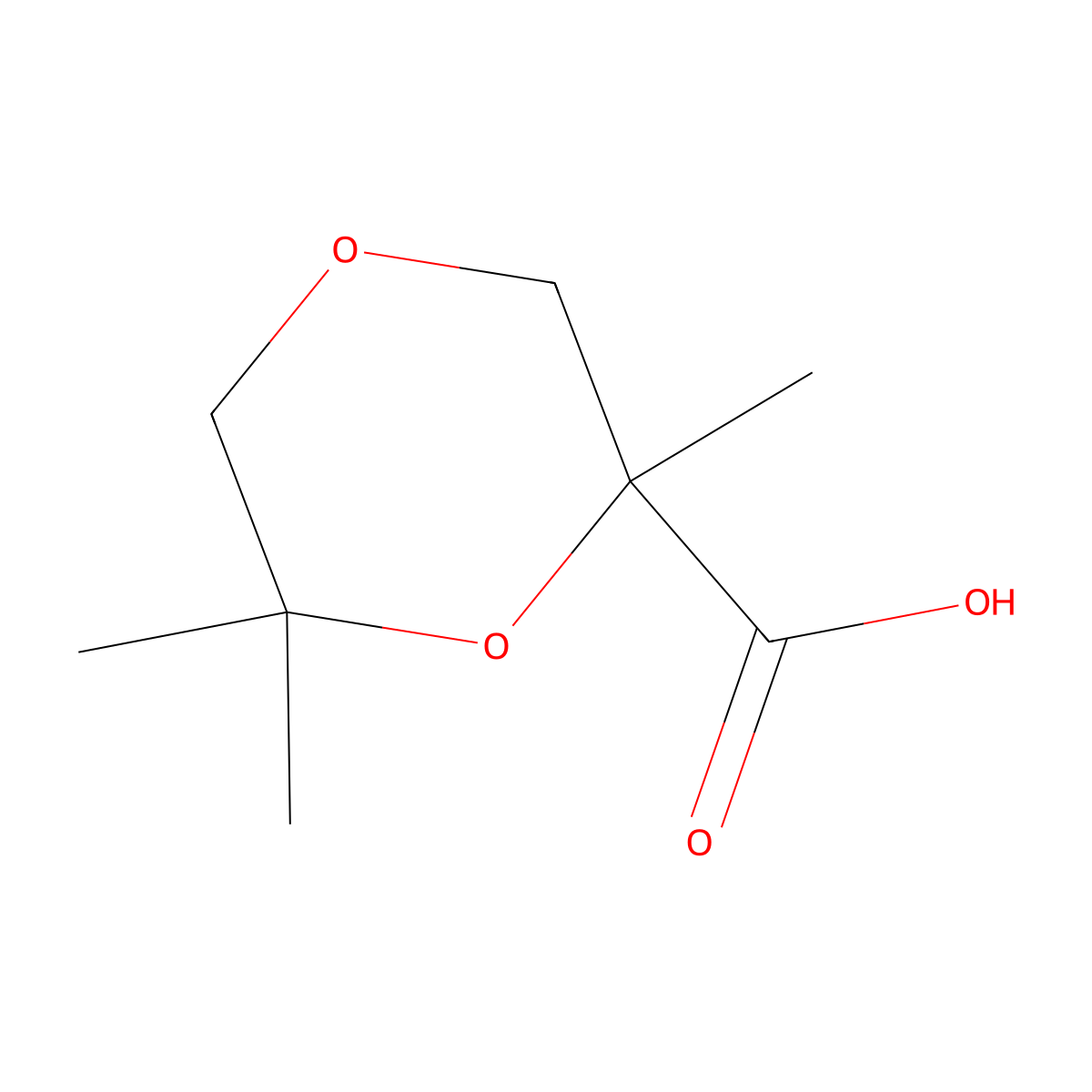2,6,6-Trimethyl-1,4-dioxane-2-carboxylic acid molecular structure, CAS 3036886-39-9