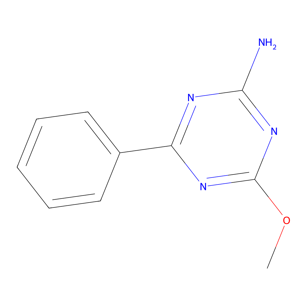 4-Methoxy-6-phenyl-1,3,5-triazin-2-amine molecular structure, CAS 30369-38-1