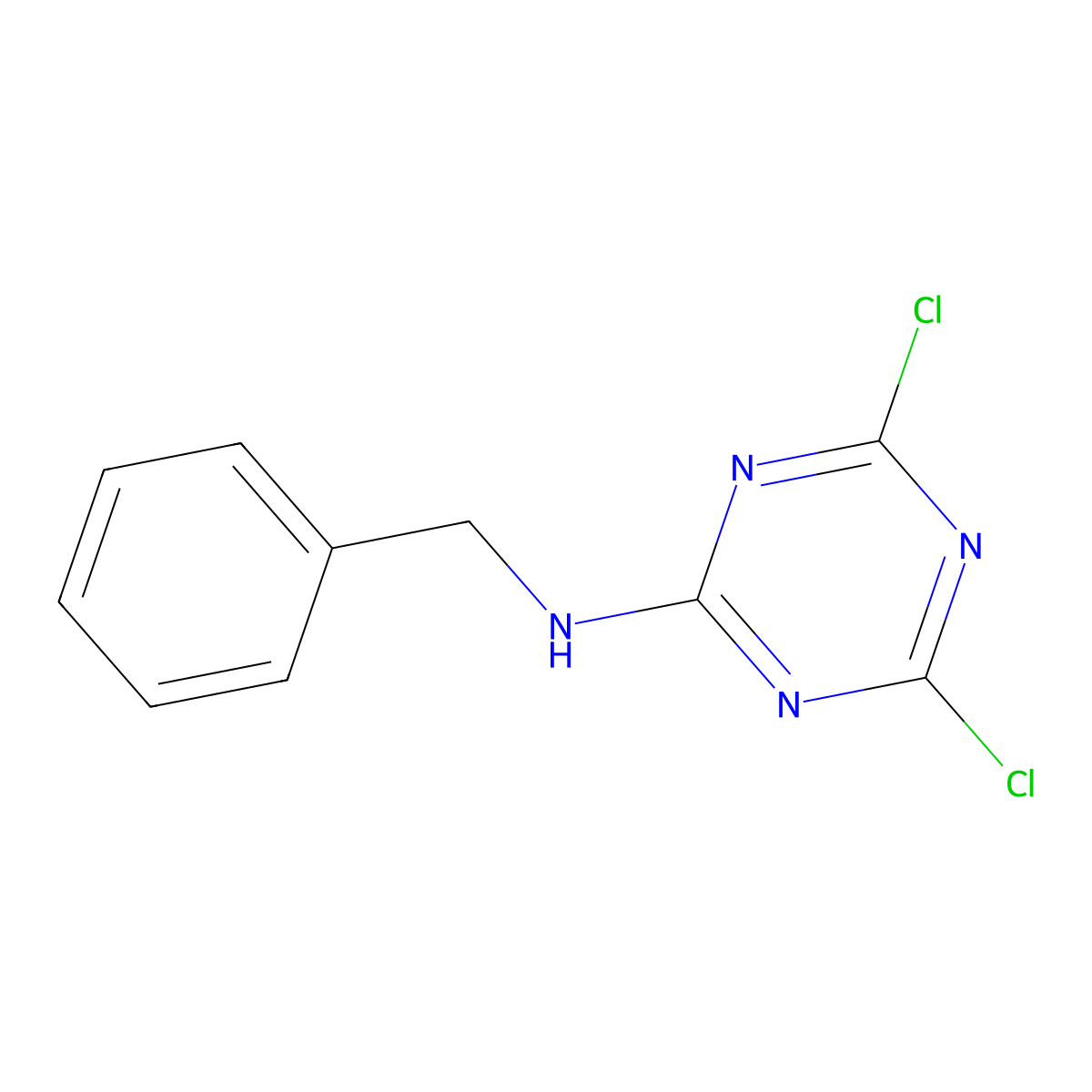 N-benzyl-4,6-dichloro-1,3,5-triazin-2-amine molecular structure, CAS 30369-82-5