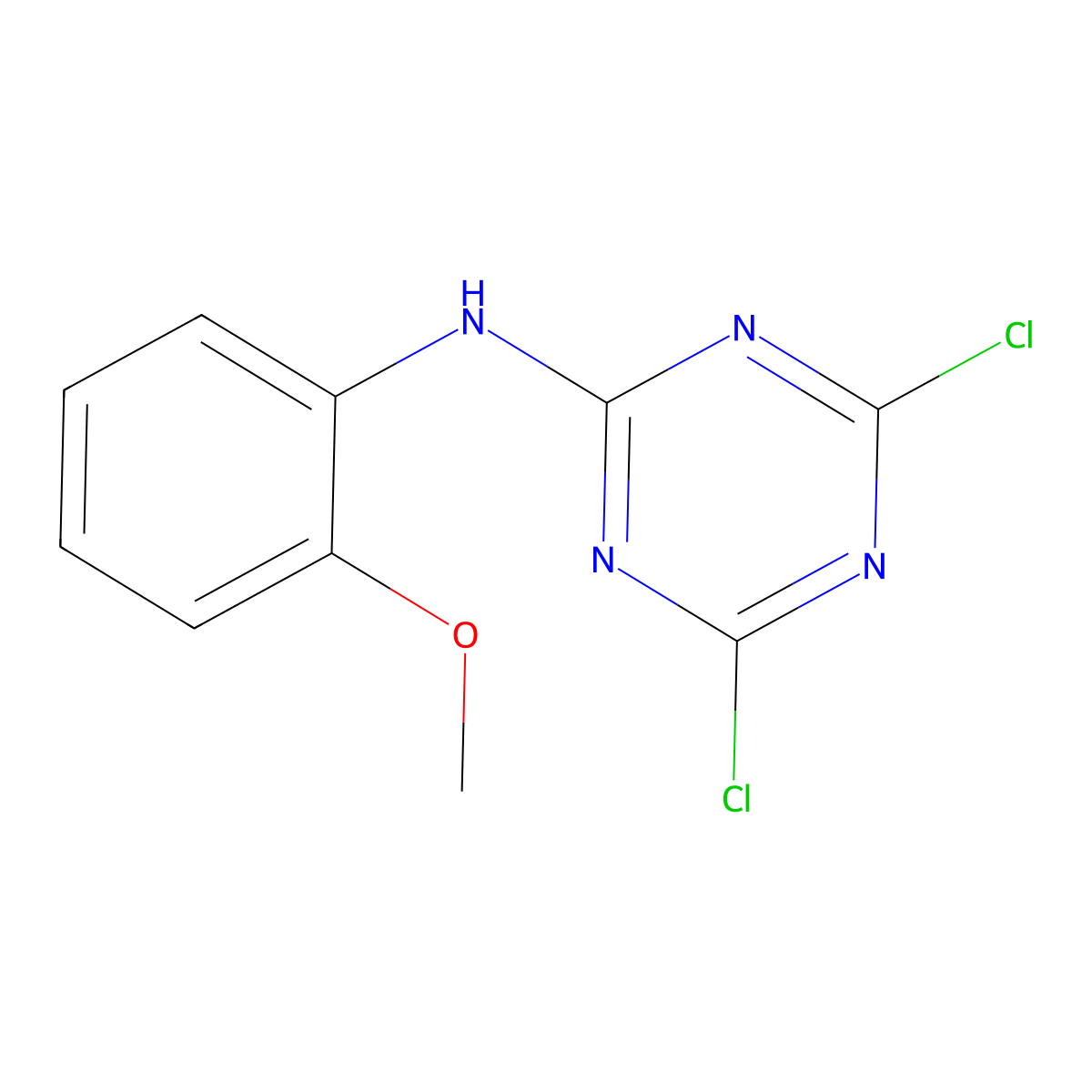 4,6-Dichloro-N-(2-methoxyphenyl)-1,3,5-triazin-2-amine molecular structure, CAS 30369-87-0
