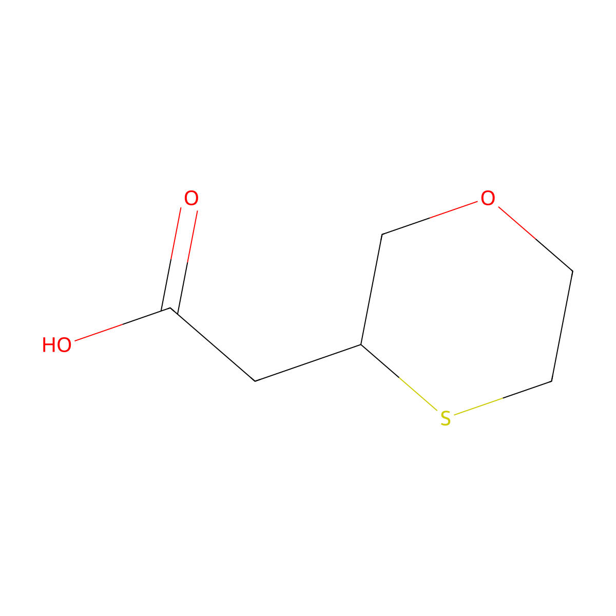 2-(1,4-Oxathian-3-yl)acetic acid molecular structure, CAS 3036905-68-4