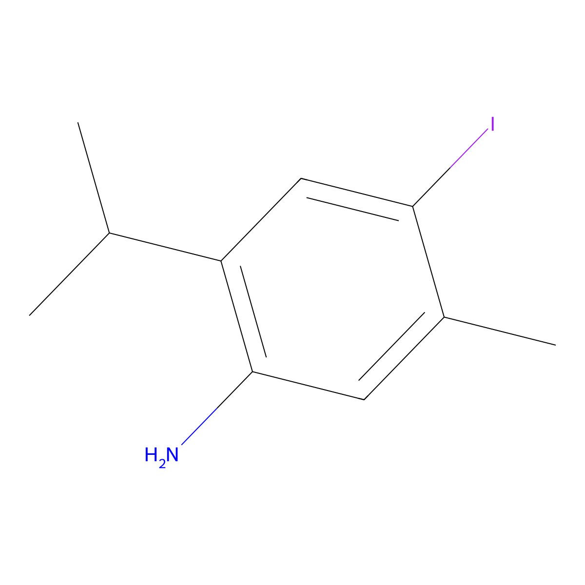 4-Iodo-2-isopropyl-5-methylaniline molecular structure, CAS 3036906-82-5