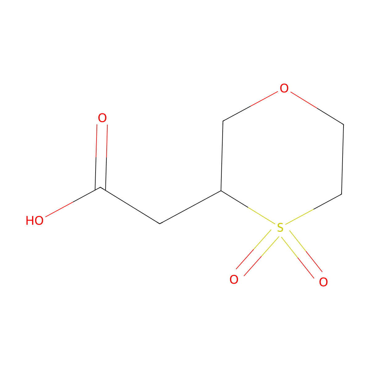 2-(4,4-Dioxo-1,4lambda6-oxathian-3-yl)acetic acid molecular structure, CAS 3036909-42-6