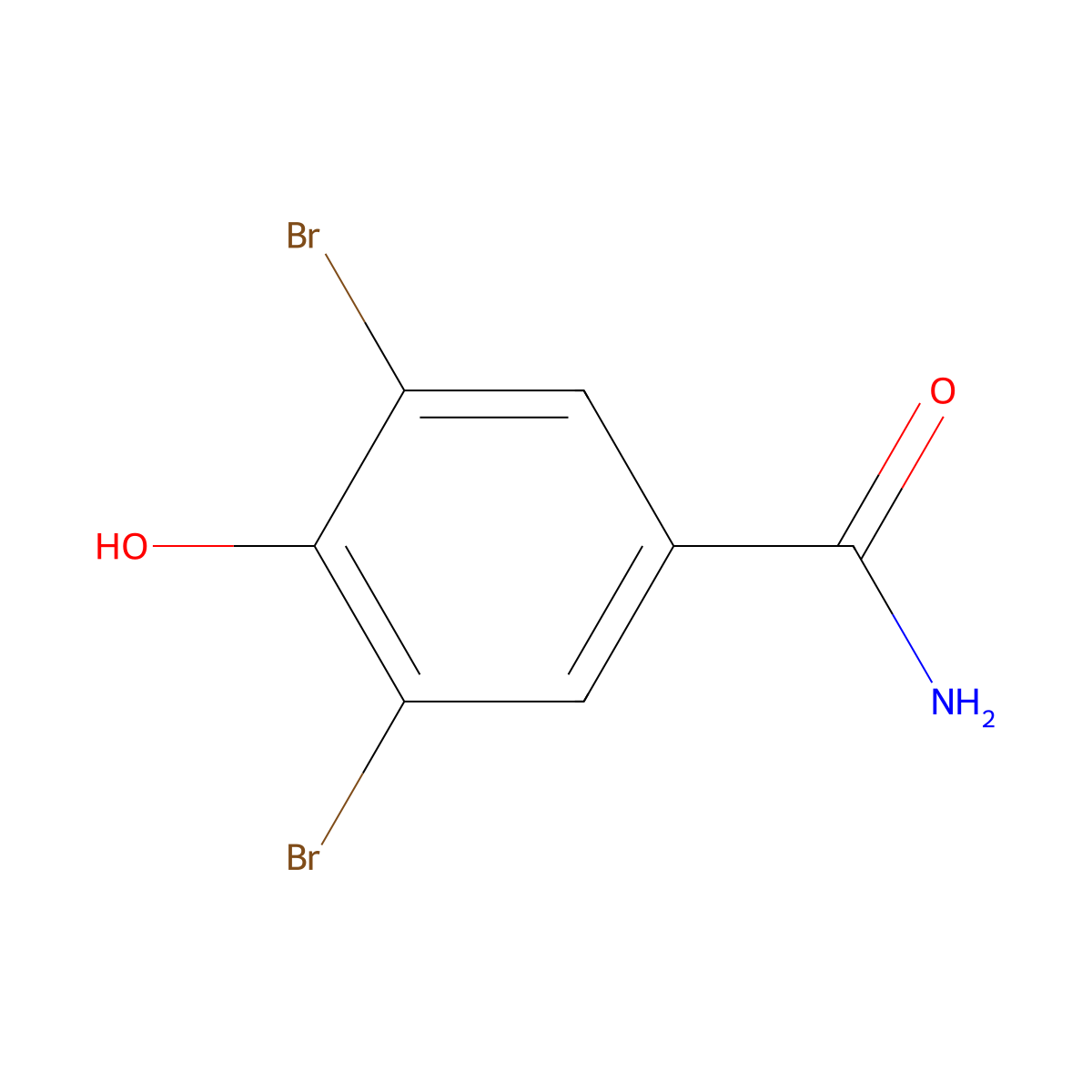 3,5-Dibromo-4-hydroxybenzamide molecular structure, CAS 3037-56-7