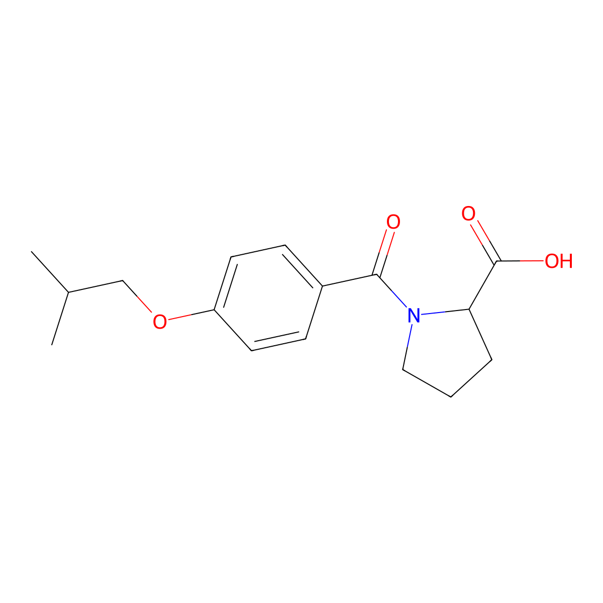 1-(4-Isobutoxy-benzoyl)-pyrrolidine-2-carboxylic acid molecular structure, CAS 303729-54-6