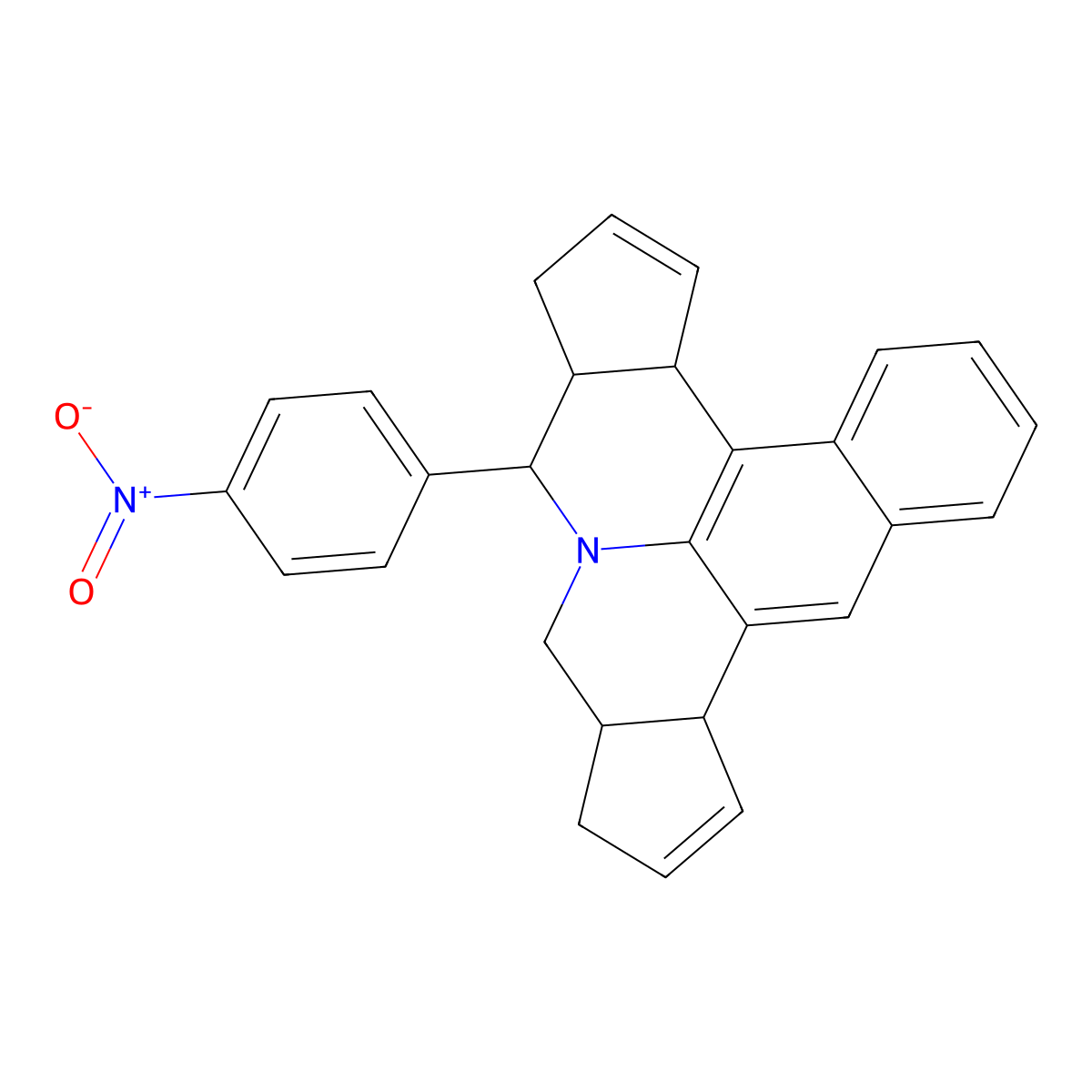 8-{4-Nitrophenyl}-4c,7,7a,8,10,10a,11,13a-octahydrobenzo[f]cyclopenta[c]cyclopenta[4,5]pyrido[3,2,1-ij]quinoline molecular structure, CAS 303729-62-6