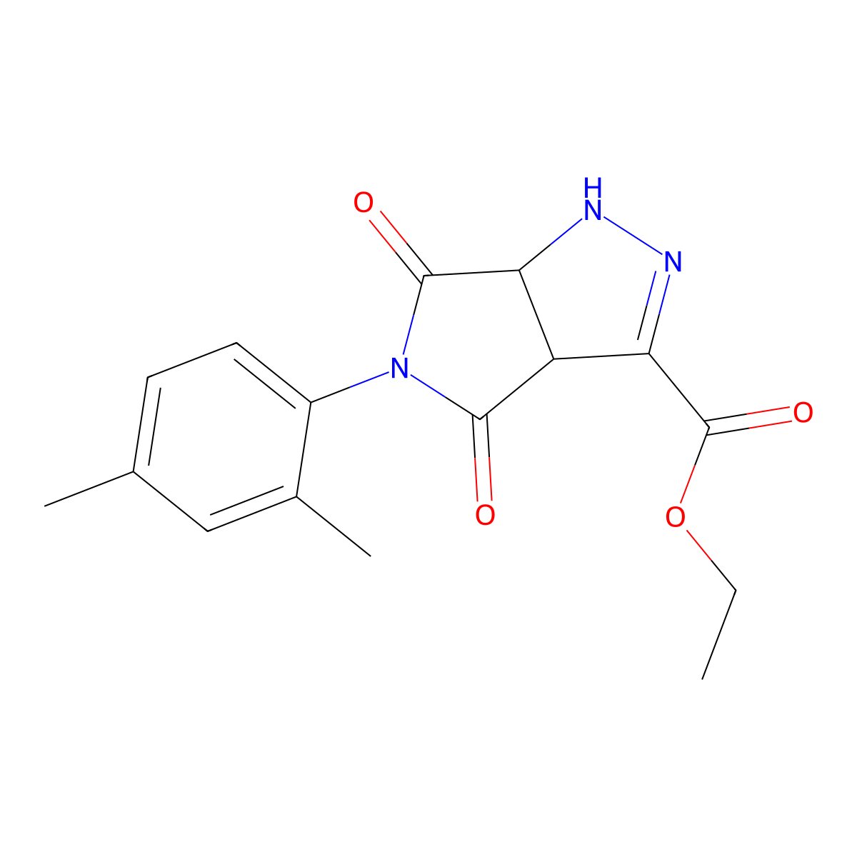 Ethyl 5-(2,4-dimethylphenyl)-4,6-dioxo-1,3a,4,5,6,6a-hexahydropyrrolo[3,4-c]pyrazole-3-carboxylate molecular structure, CAS 303729-70-6