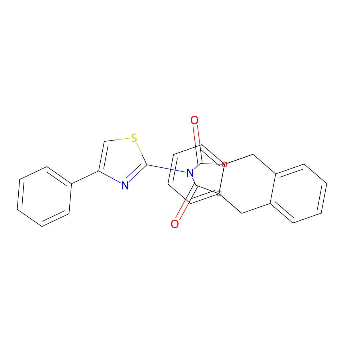 13-(4-phenylthiazol-2-yl)-11,15-dihydro-9H-9,10-[3,4]epipyrroloanthracene-12,14(10H,13H)-dione molecular structure, CAS 303740-33-2