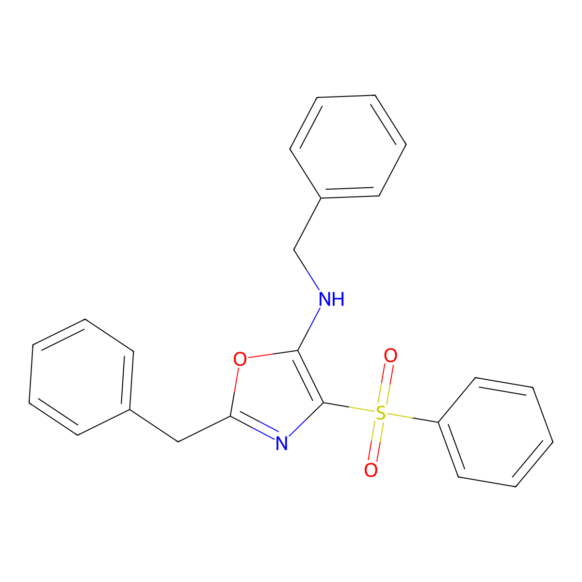 N,2-Dibenzyl-4-(phenylsulfonyl)oxazol-5-amine molecular structure, CAS 303753-61-9