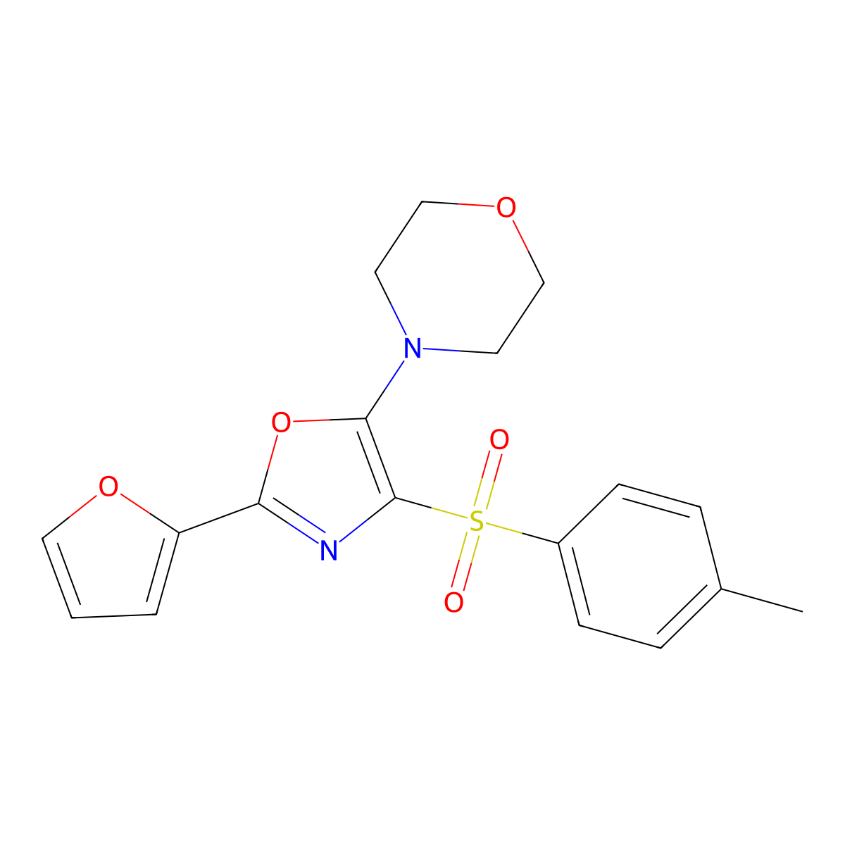 4-(2-(Furan-2-yl)-4-tosyloxazol-5-yl)morpholine molecular structure, CAS 303753-65-3