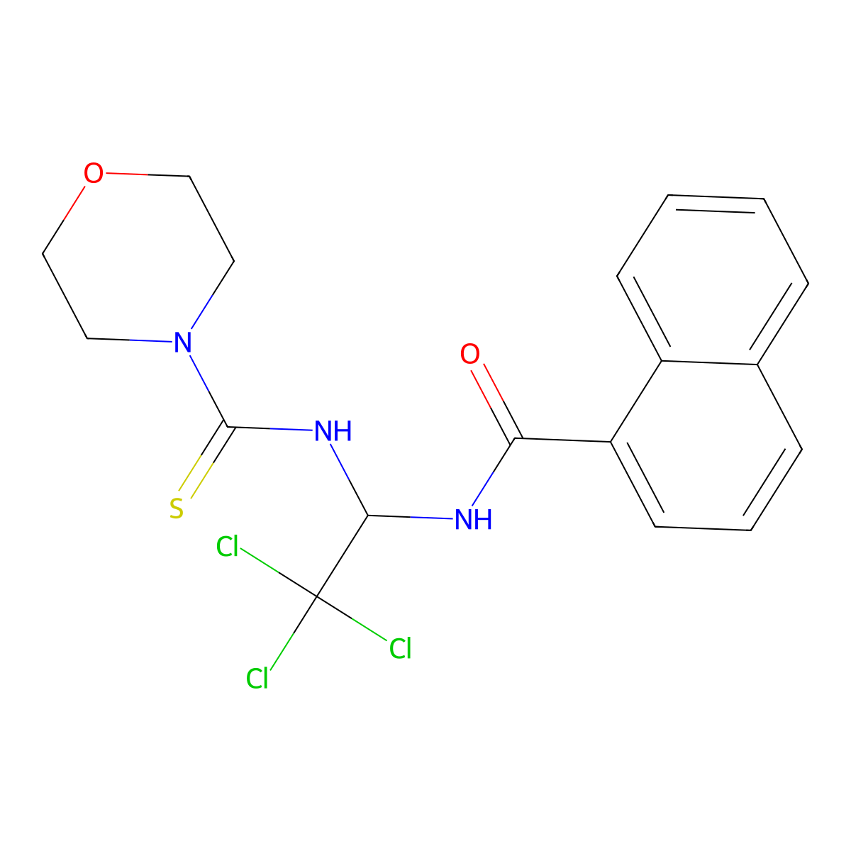N-[2,2,2-trichloro-1-(morpholine-4-carbothioylamino)ethyl]naphthalene-1-carboxamide molecular structure, CAS 303754-94-1