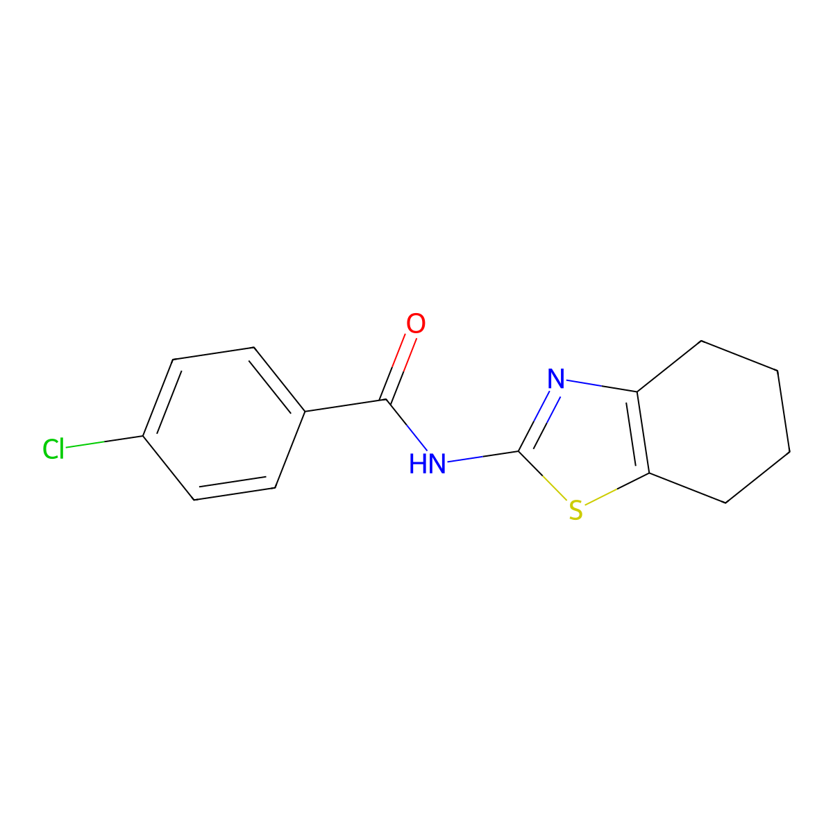 4-chloro-N-(4,5,6,7-tetrahydro-1,3-benzothiazol-2-yl)benzamide molecular structure, CAS 303755-79-5