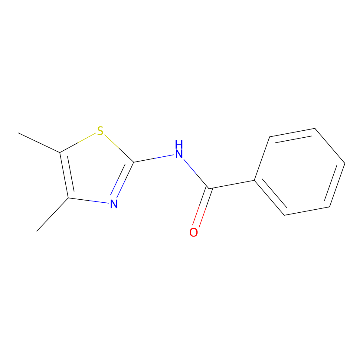 N-(4,5-dimethyl-1,3-thiazol-2-yl)benzamide molecular structure, CAS 303755-83-1