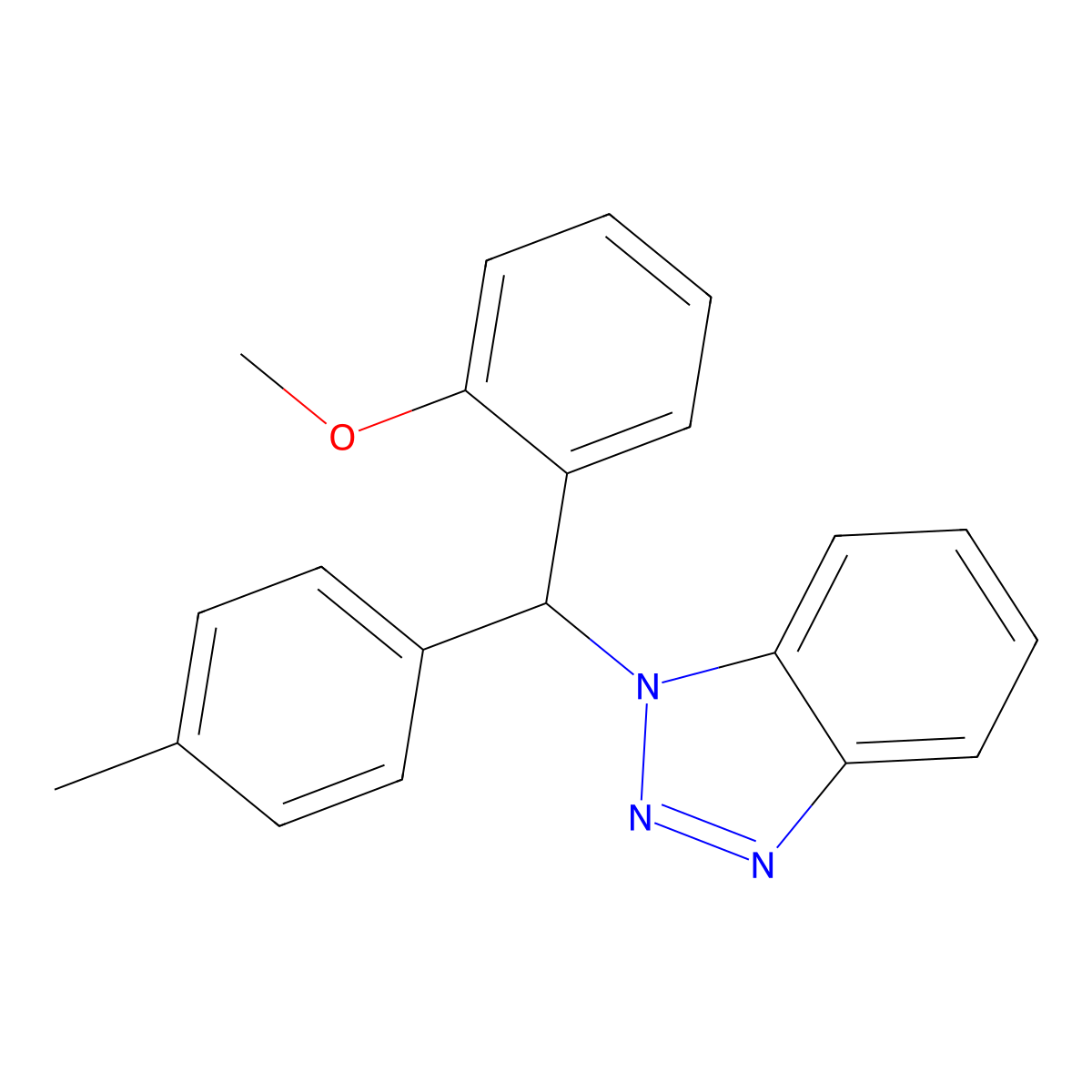 1-[(2-Methoxyphenyl)(4-methylphenyl)methyl]-1H-1,2,3-benzotriazole molecular structure, CAS 303756-46-9