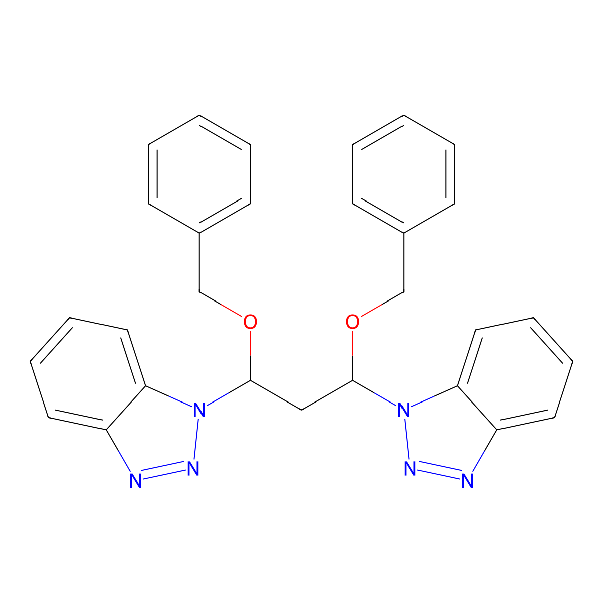 1-[3-(1H-1,2,3-Benzotriazol-1-yl)-1,3-bis(benzyloxy)propyl]-1H-1,2,3-benzotriazole molecular structure, CAS 303756-59-4