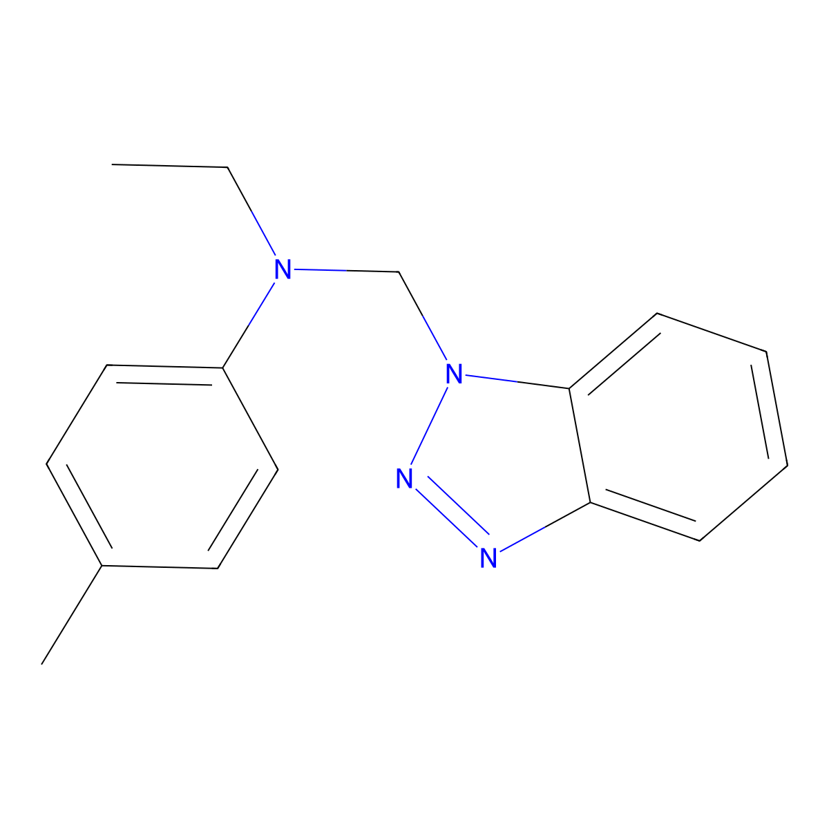 N-(1H-1,2,3-Benzotriazol-1-ylmethyl)-N-ethyl-4-methylaniline molecular structure, CAS 303756-68-5