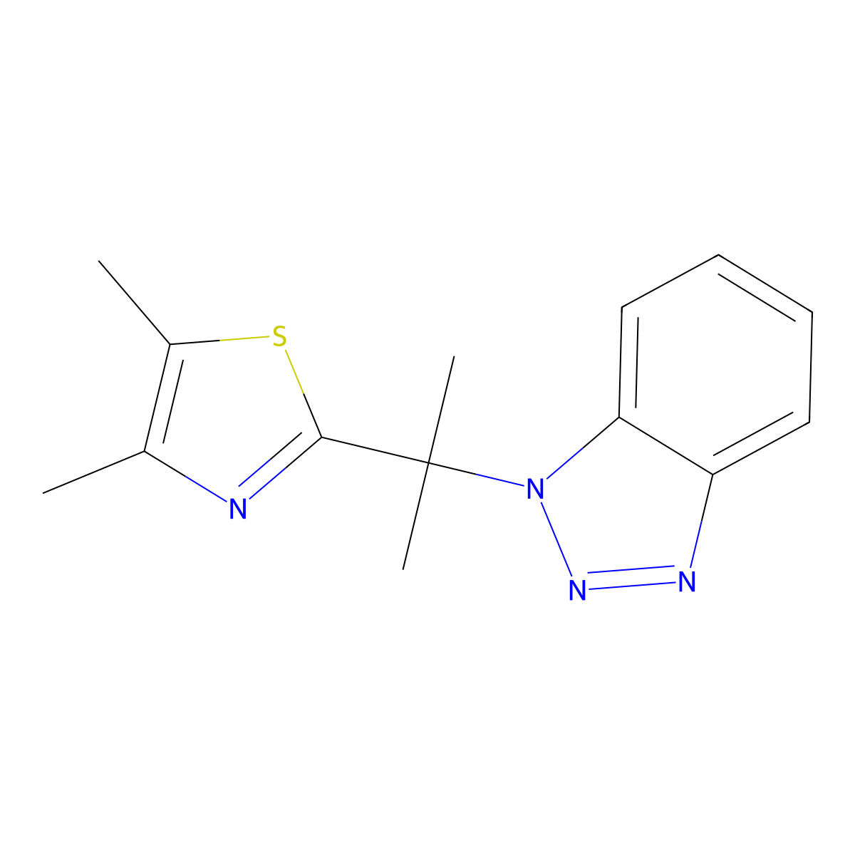 1-[2-(Dimethyl-1,3-thiazol-2-yl)propan-2-yl]-1H-1,2,3-benzotriazole molecular structure, CAS 303756-88-9