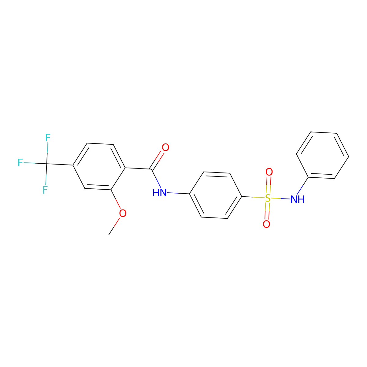 2-methoxy-N-[4-(phenylsulfamoyl)phenyl]-4-(trifluoromethyl)benzamide molecular structure, CAS 3037561-48-8