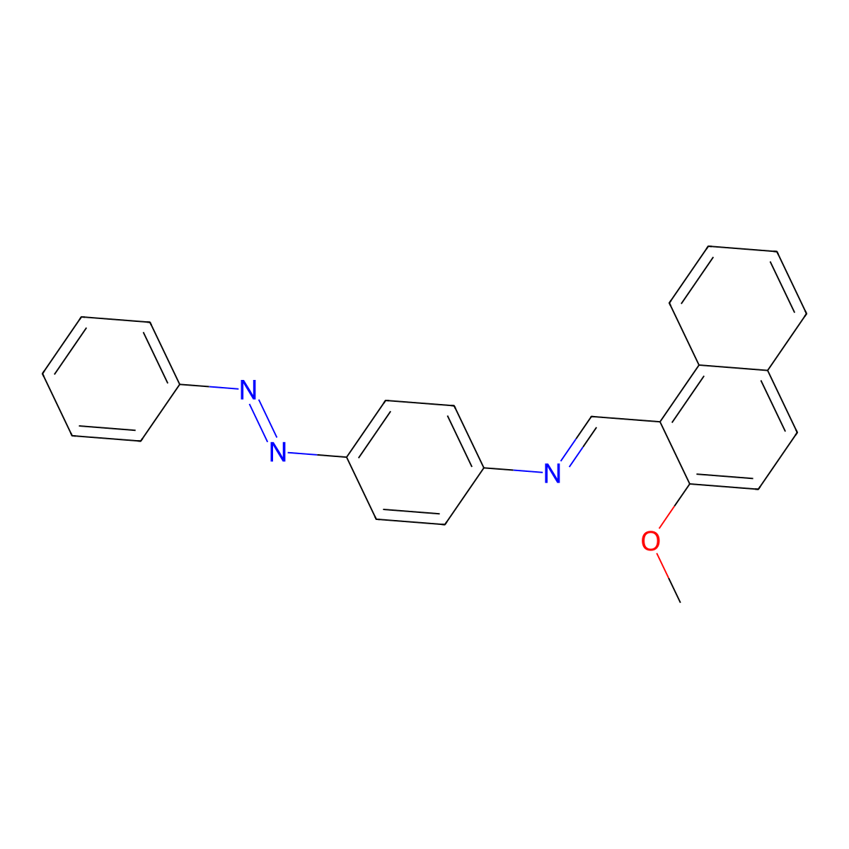 N-[(E)-(2-methoxynaphthalen-1-yl)methylidene]-4-[(E)-phenyldiazenyl]aniline molecular structure, CAS 303758-65-8