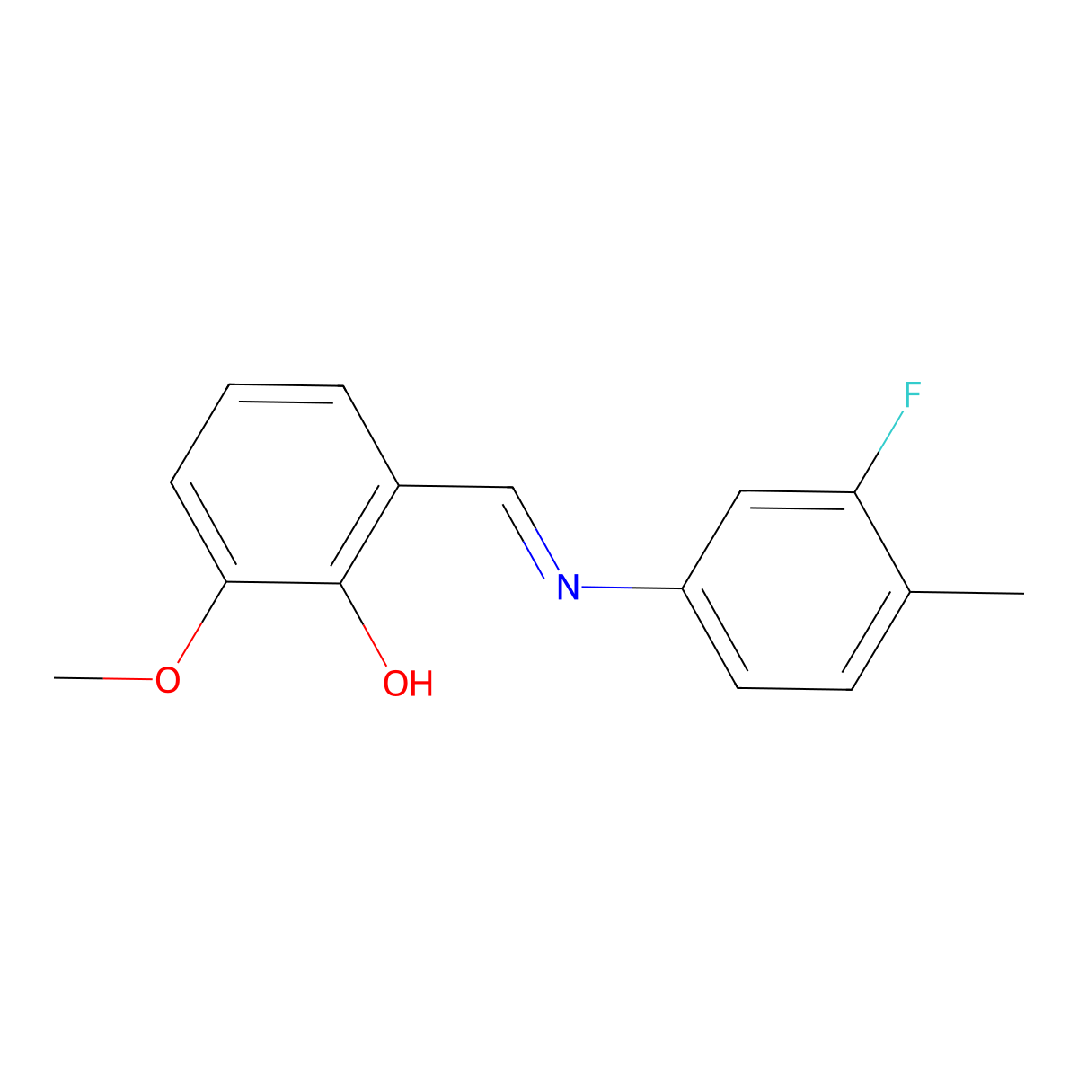 2-{[(3-Fluoro-4-methylphenyl)imino]methyl}-6-methoxyphenol molecular structure, CAS 303758-88-5