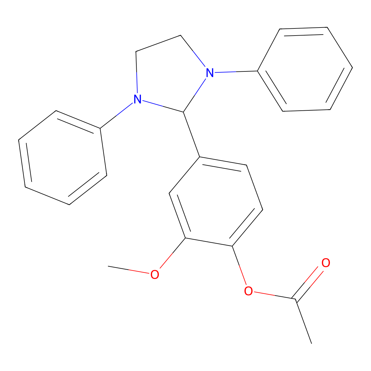 4-(1,3-Diphenylimidazolidin-2-yl)-2-methoxyphenyl acetate molecular structure, CAS 303759-16-2