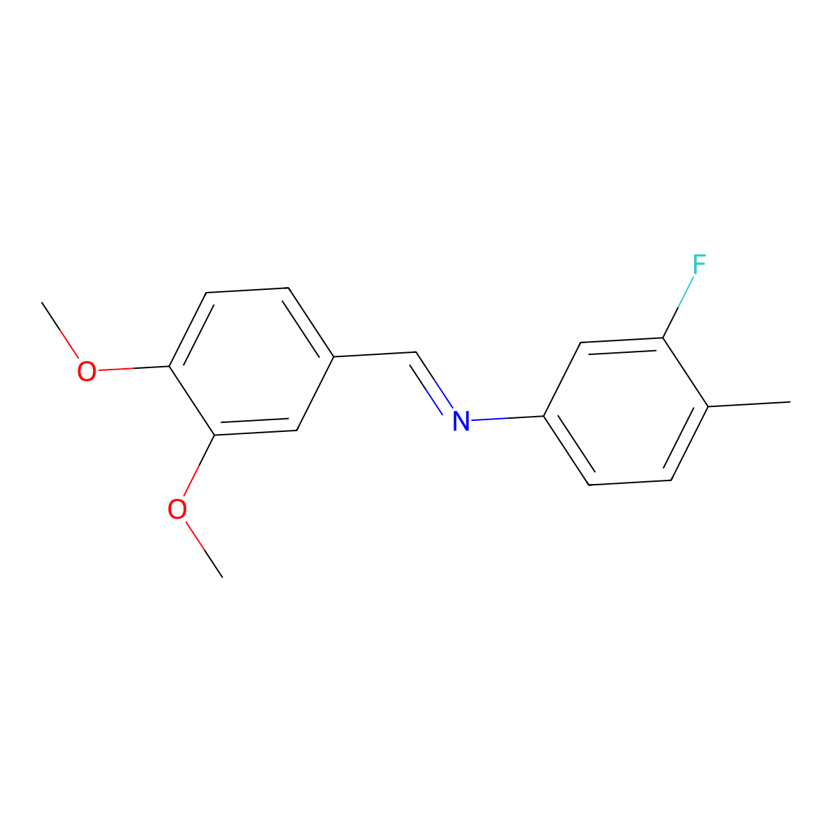 N-(3,4-dimethoxybenzylidene)-3-fluoro-4-methylaniline molecular structure, CAS 303759-50-4