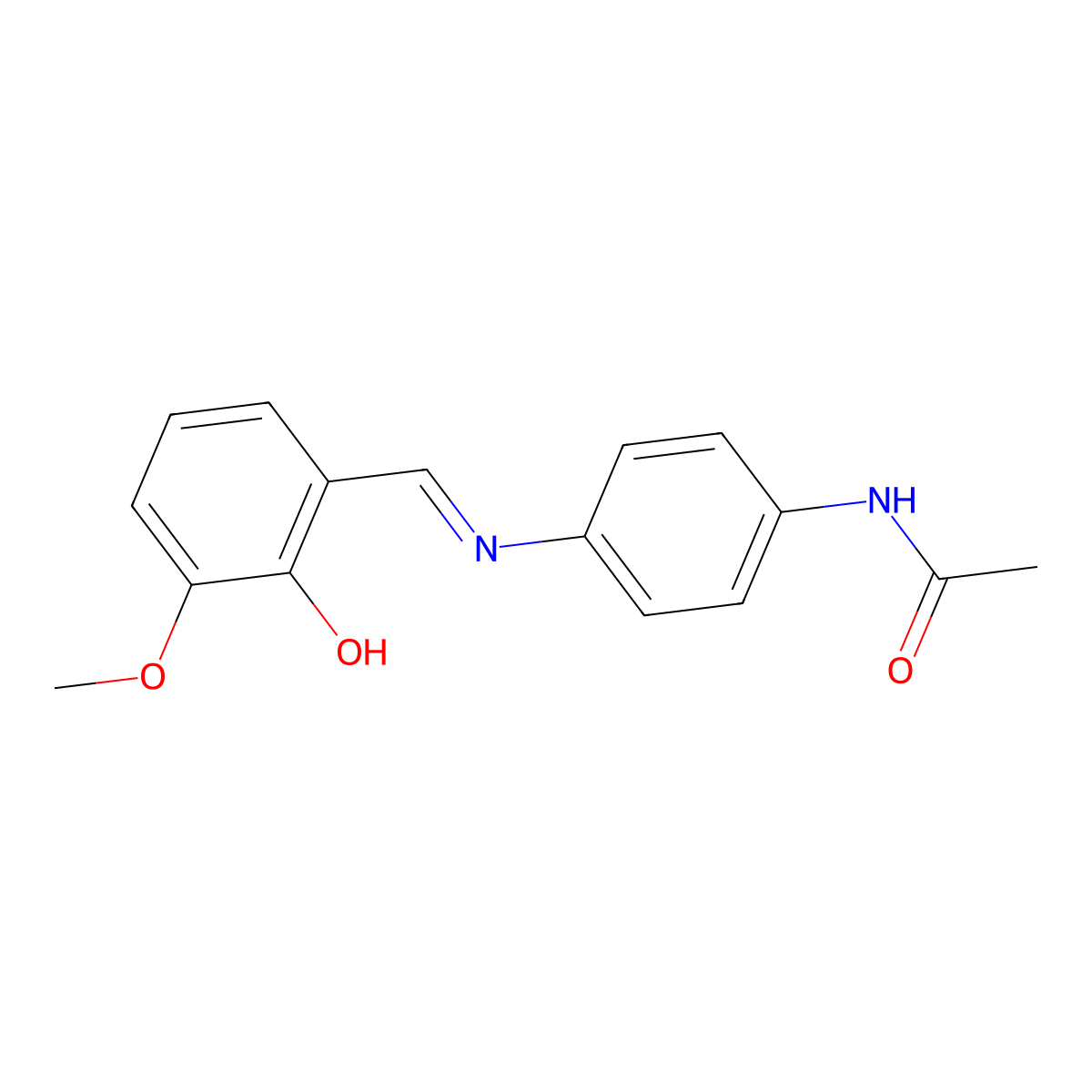 N-(4-{[(1E)-(2-hydroxy-3-methoxyphenyl)methylene]amino}phenyl)acetamide molecular structure, CAS 303760-58-9
