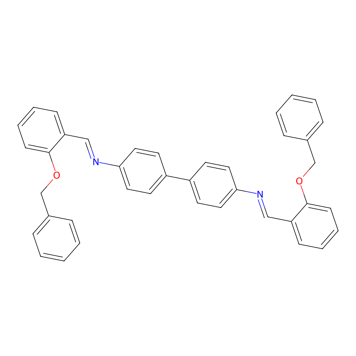N,N'-bis{(E)-[2-(benzyloxy)phenyl]methylidene}biphenyl-4,4'-diamine molecular structure, CAS 303760-92-1