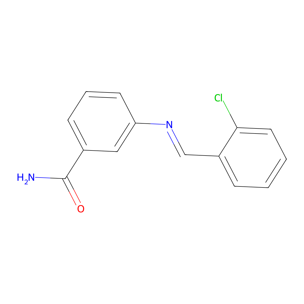 3-[(2-Chlorobenzylidene)amino]benzamide molecular structure, CAS 303761-33-3