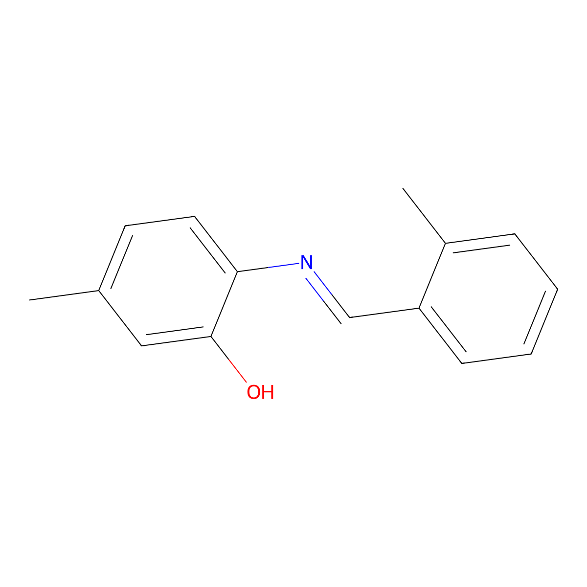 5-Methyl-2-[(2-methylbenzylidene)amino]phenol molecular structure, CAS 303761-91-3