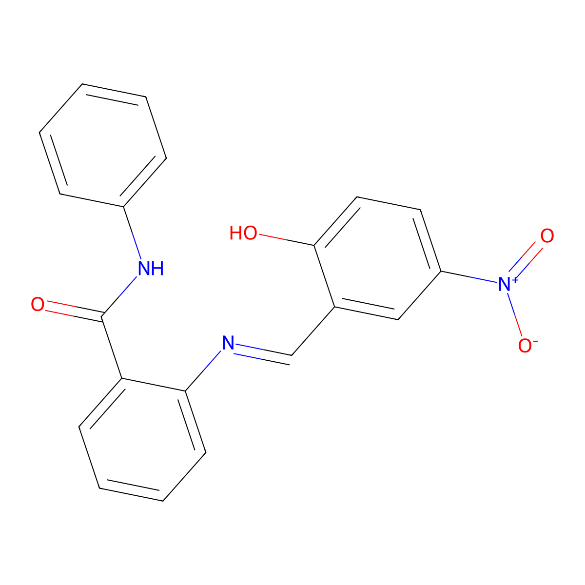 2-({2-hydroxy-5-nitrobenzylidene}amino)-N-phenylbenzamide molecular structure, CAS 303761-98-0