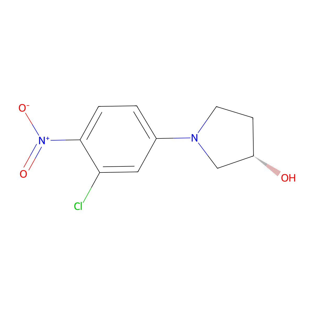(S)-1-(3-chloro-4-nitrophenyl)pyrrolidin-3-ol molecular structure, CAS 3037649-54-7