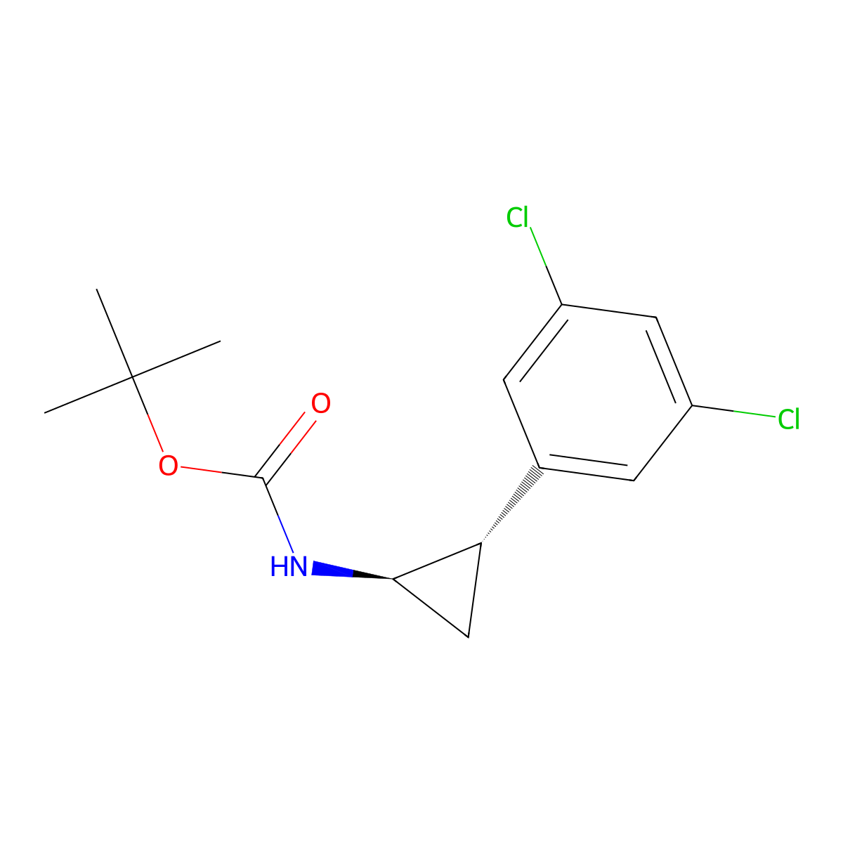 trans-tert-Butyl 2-(3,5-dichlorophenyl)cyclopropylcarbamate molecular structure, CAS 3037649-66-1