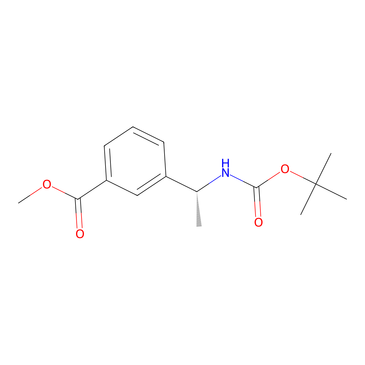 (R)-Methyl 3-(1-((tert-butoxycarbonyl)amino)ethyl)benzoate molecular structure, CAS 3037649-69-4