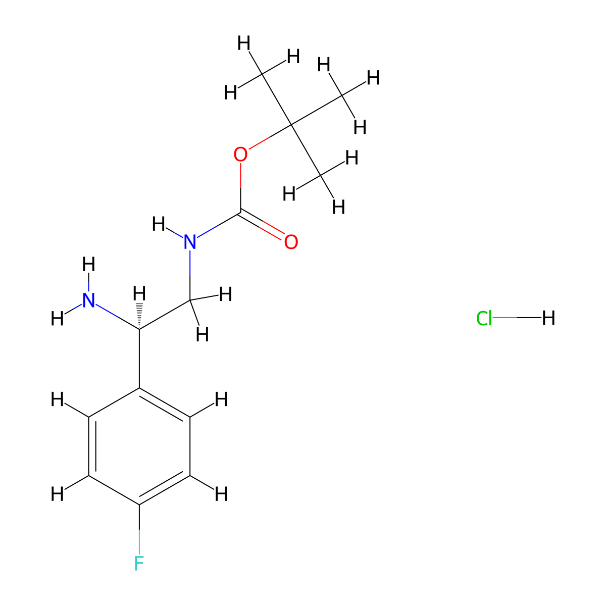 (R)-tert-Butyl (2-amino-2-(4-fluorophenyl)ethyl)carbamate hydrochloride molecular structure, CAS 3037649-81-0
