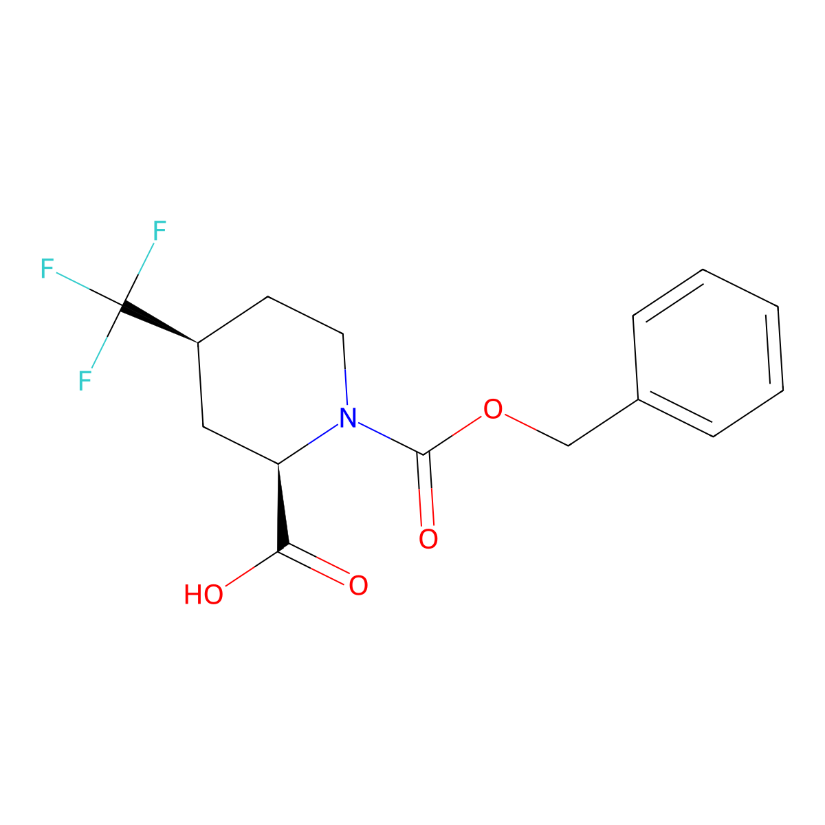 (2R,4S)-1-Cbz-4-(trifluoromethyl)piperidine-2-carboxylic Acid molecular structure, CAS 3037659-23-4