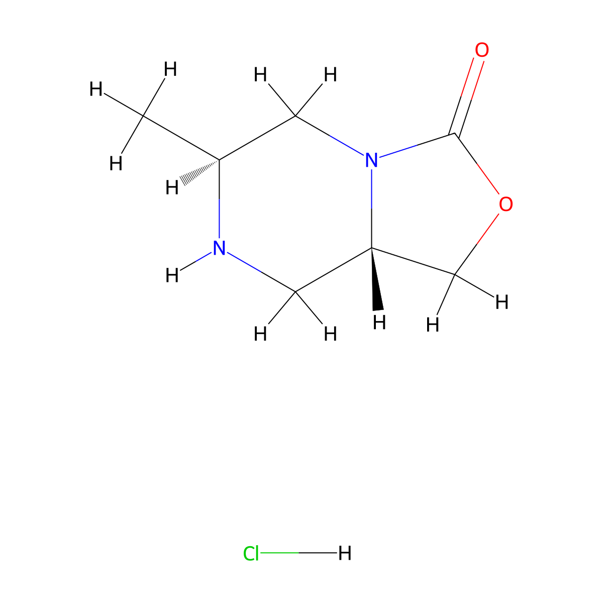(6S,8AS)-6-Methylhexahydro-3H-oxazolo[3,4-A]pyrazin-3-one hcl molecular structure, CAS 3037659-44-9