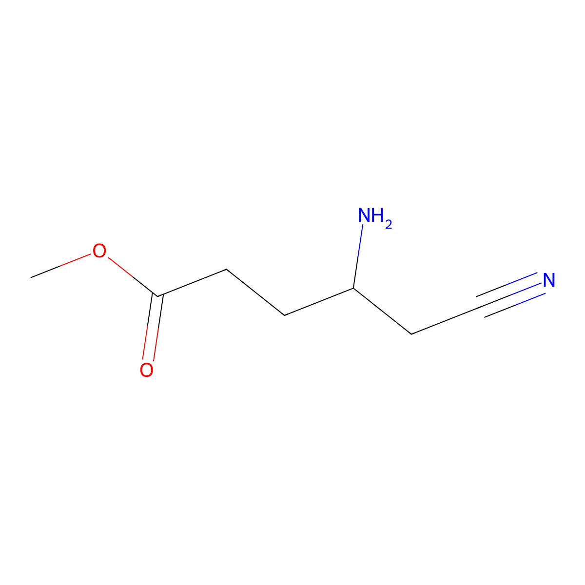 (S)-Methyl 4-amino-5-cyanopentanoate molecular structure, CAS 3037659-56-3