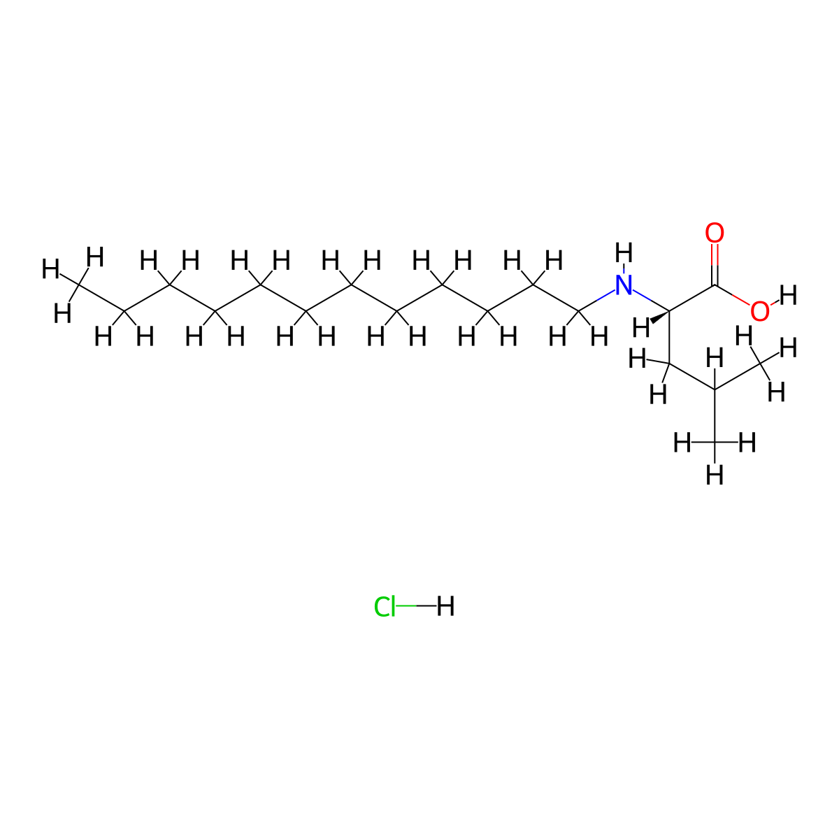 dodecyl-L-leucine hydrochloride molecular structure, CAS 3037660-10-6