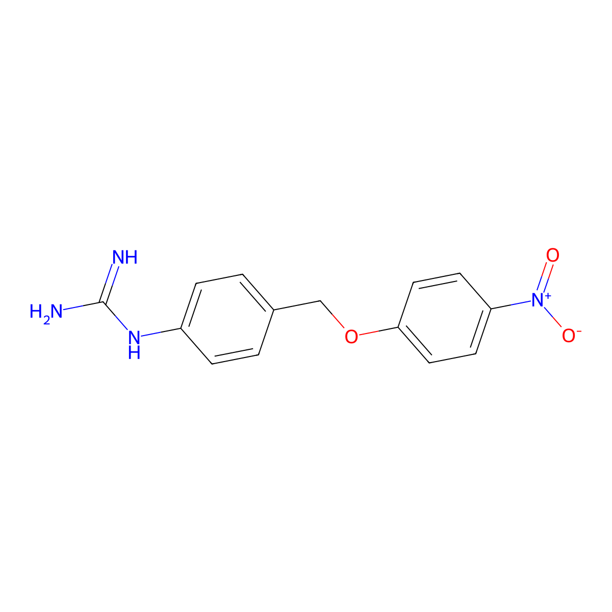 1-(4-((4-Nitrophenoxy)methyl)phenyl)guanidine molecular structure, CAS 3037663-82-1