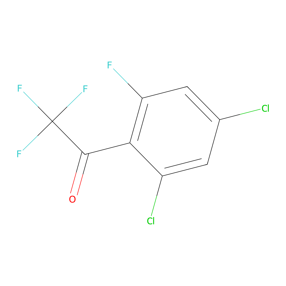 1-(2,4-Dichloro-6-fluorophenyl)-2,2,2-trifluoroethanone molecular structure, CAS 3037676-32-4