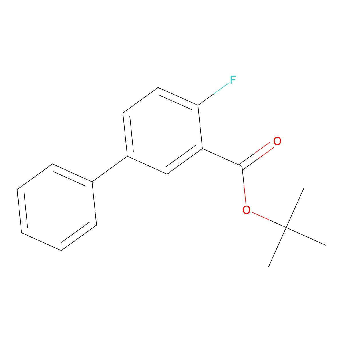t-Butyl 4-fluoro-[1,1'-biphenyl]-3-carboxylate molecular structure, CAS 3037676-45-9