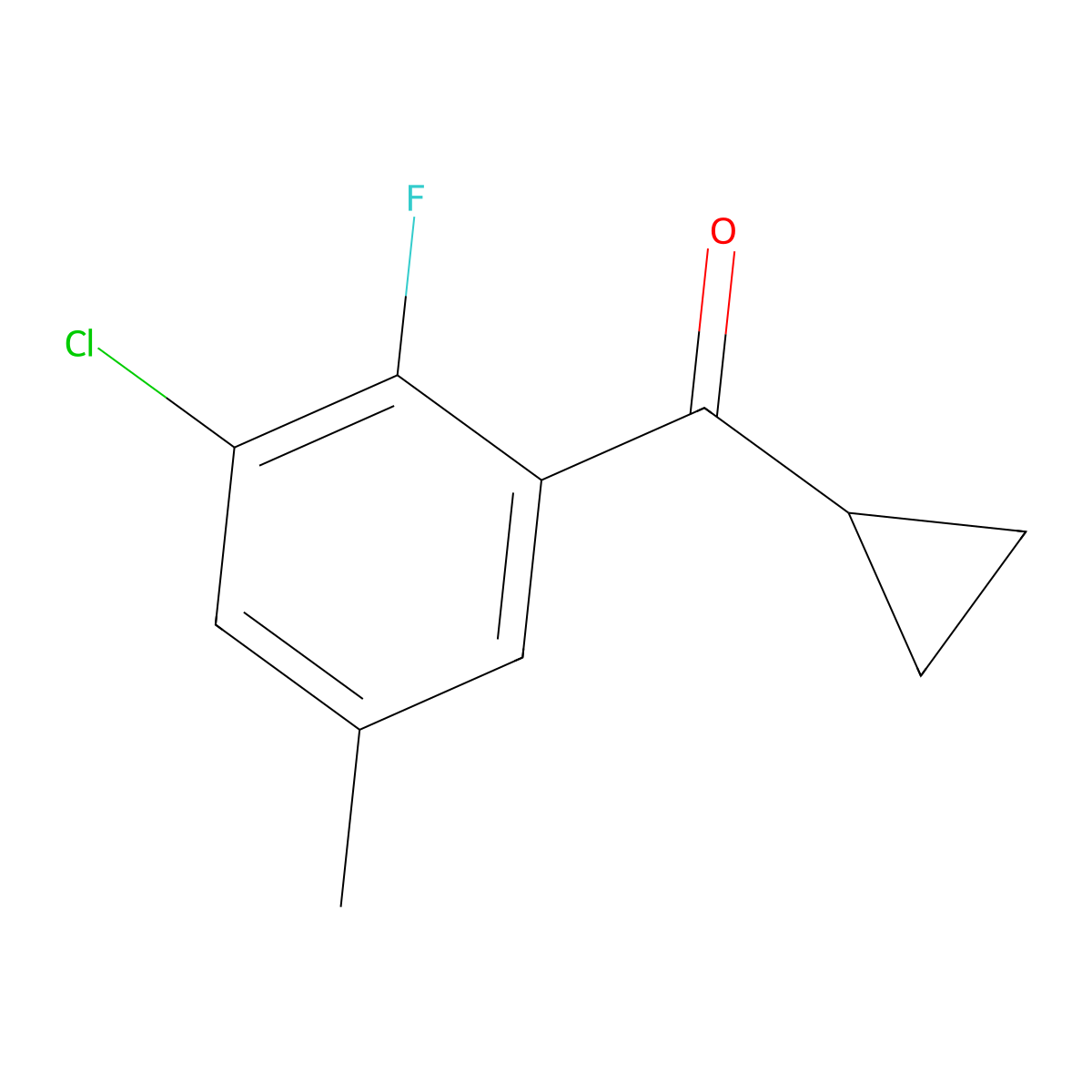 (3-Chloro-2-fluoro-5-methylphenyl)(cyclopropyl)methanone molecular structure, CAS 3037676-47-1