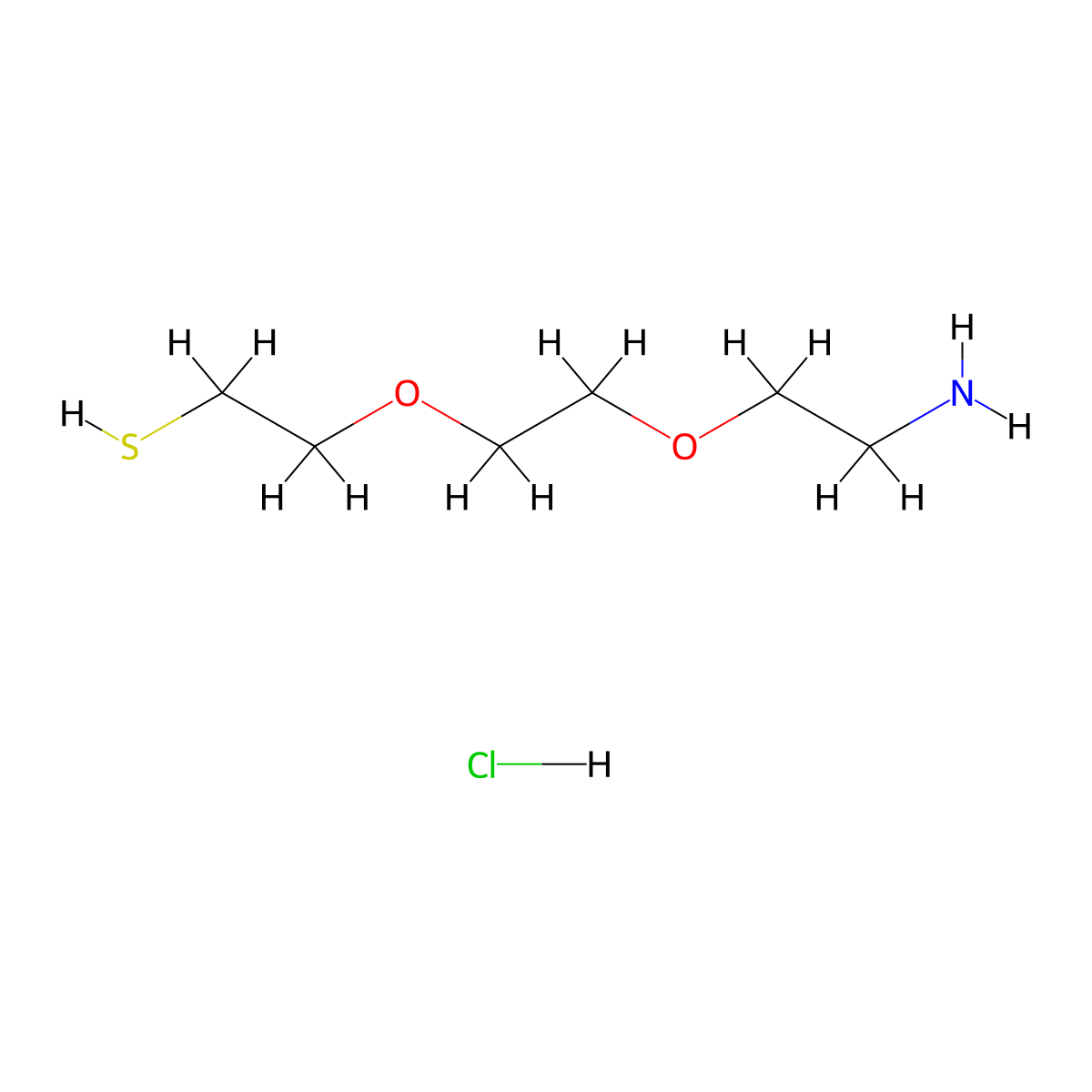 2-(2-(2-Aminoethoxy)ethoxy)ethane-1-thiol hydrochloride molecular structure, CAS 3037676-58-4