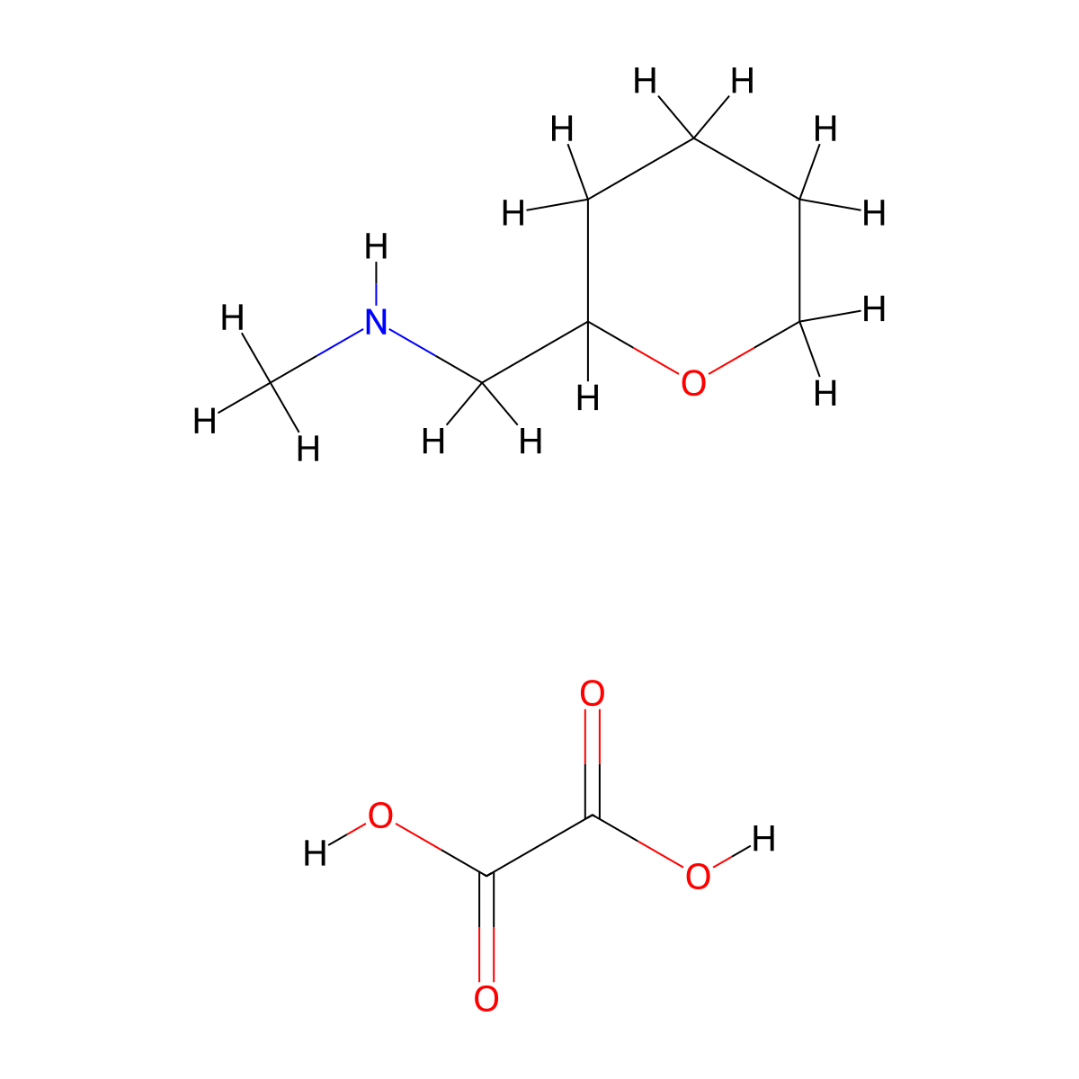 Methyl[(oxan-2-yl)methyl]amine; oxalic acid molecular structure, CAS 3037676-72-2